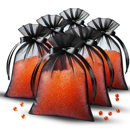 Czarne woreczki z organzy 6 szt.