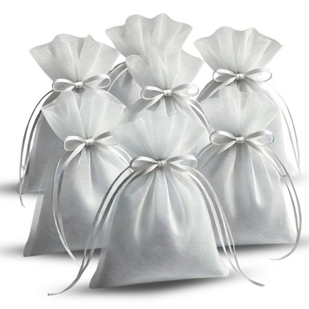 Białe woreczki z organzy 12 szt.